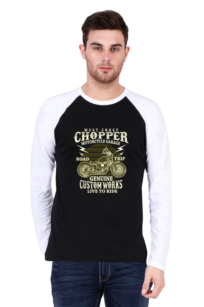 West Coast Chopper Motorcycle Garage Raglan T Shirt for Men