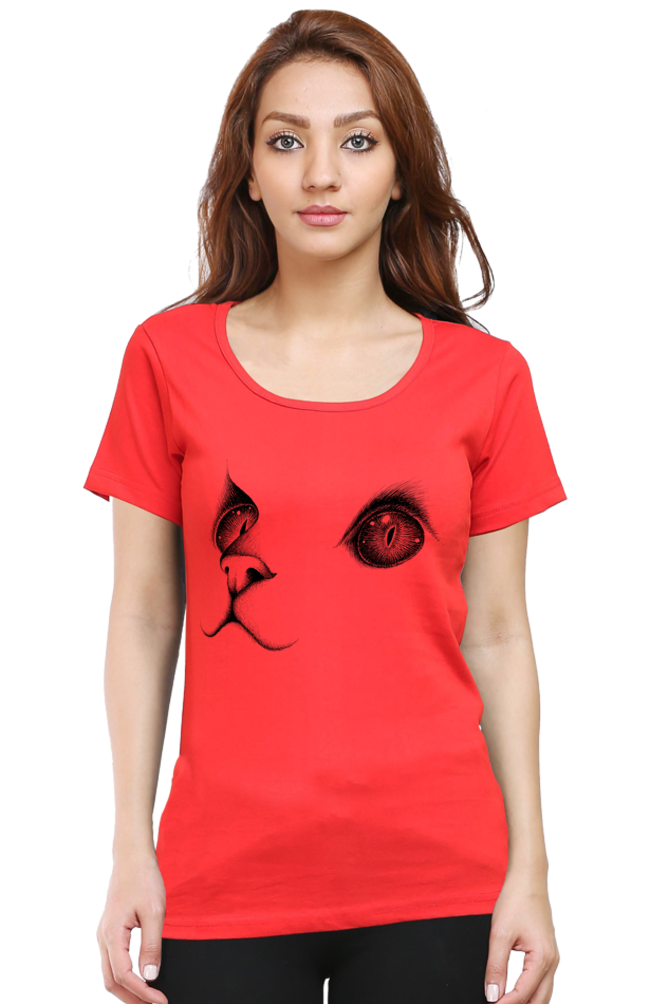 Cute Cat Face Women’s Cotton T-Shirt