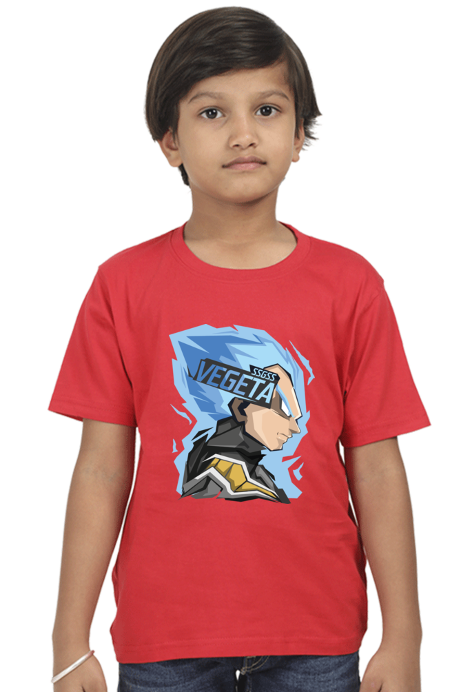 Vegeta Abstract Graphic Style Cotton T-Shirt for Kids