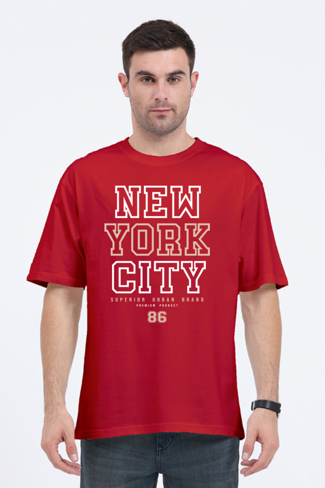 Urban Vibe Men’s Oversized Cotton T-Shirt with New York City Print