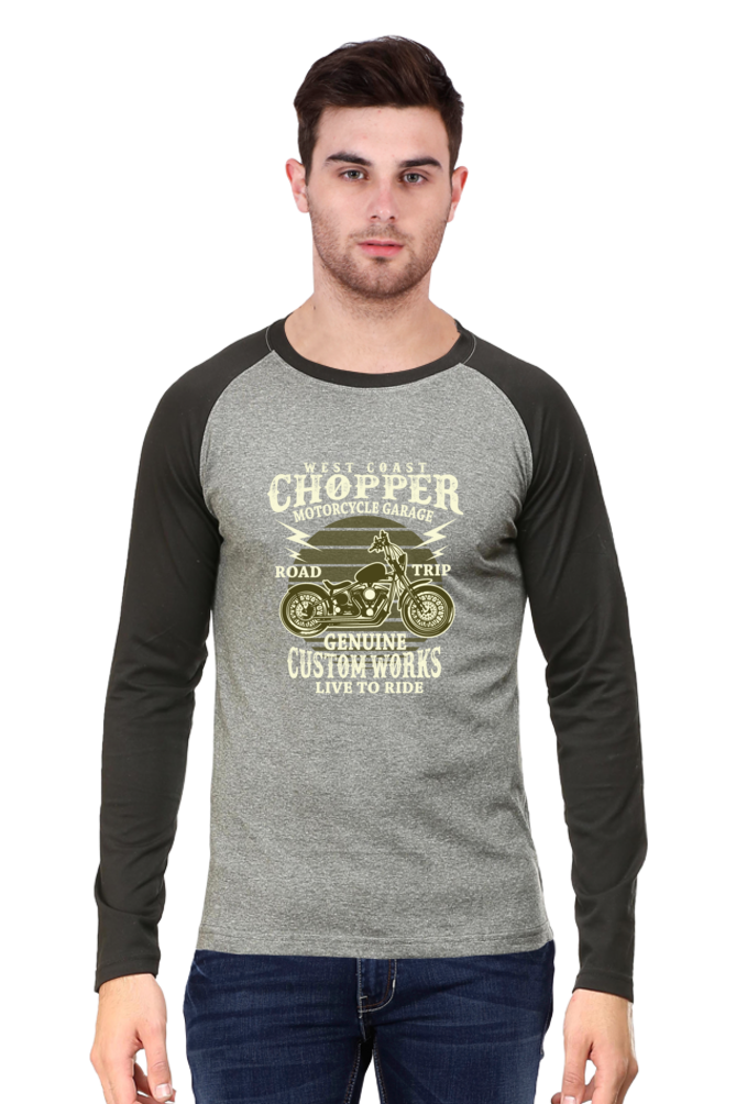 West Coast Chopper Motorcycle Garage Raglan T Shirt for Men