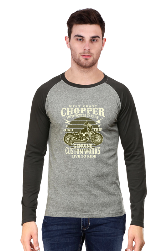 West Coast Chopper Motorcycle Garage Raglan T Shirt for Men