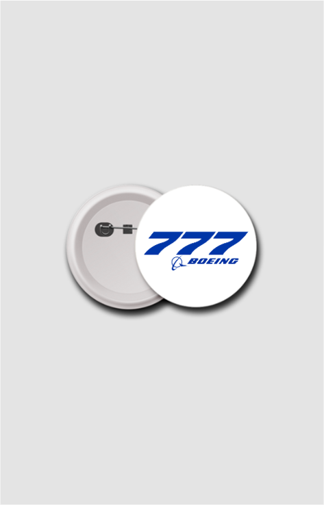 Boeing 777 Metal Badge - White