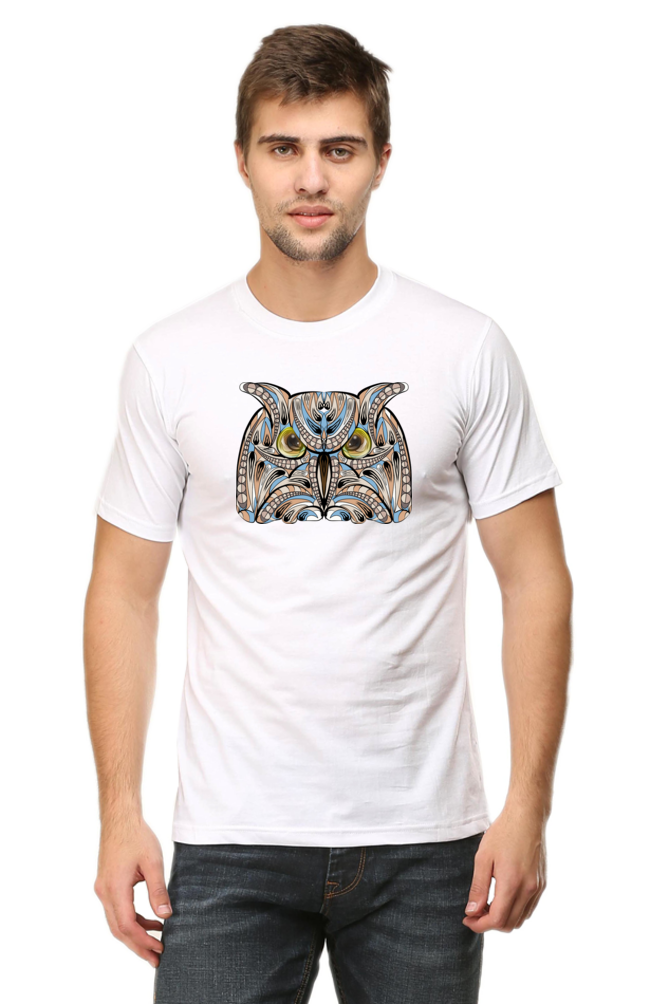 Abstract Owl Men’s Regular Fit Cotton T-Shirt