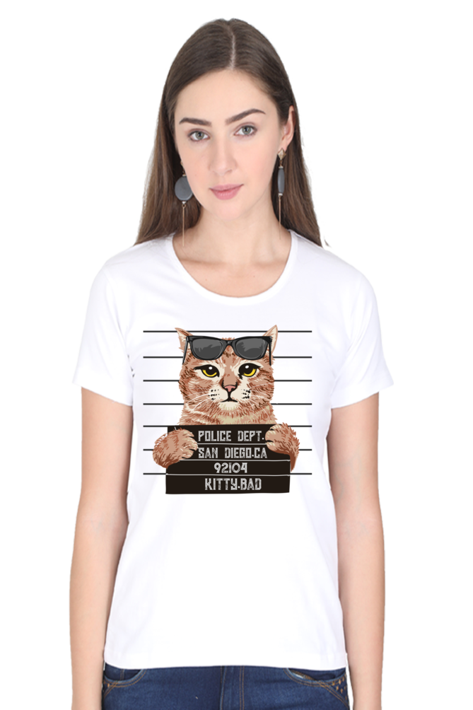 Kitty Bad Cotton Regular Fit Women’s T-Shirt