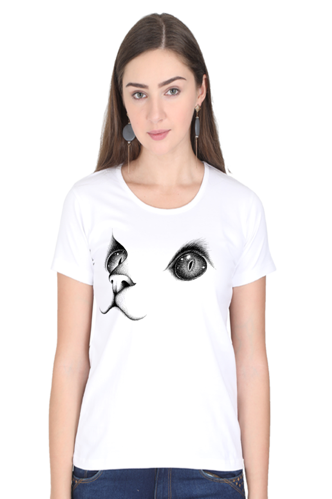 Cute Cat Face Women’s Cotton T-Shirt