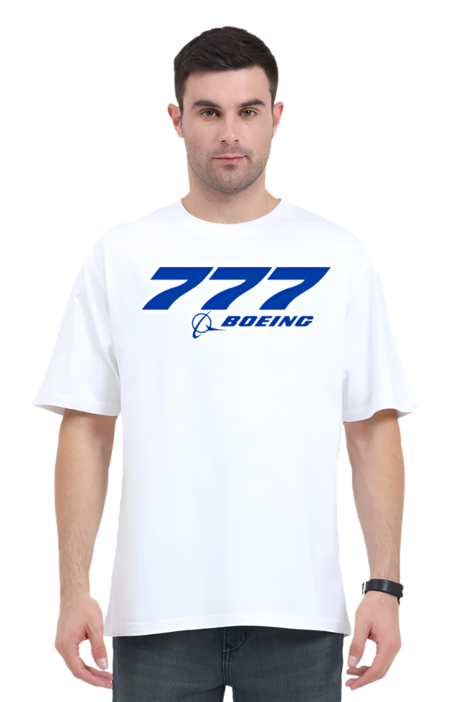 Boeing 777 Logo Print Oversized T-Shirts for Men