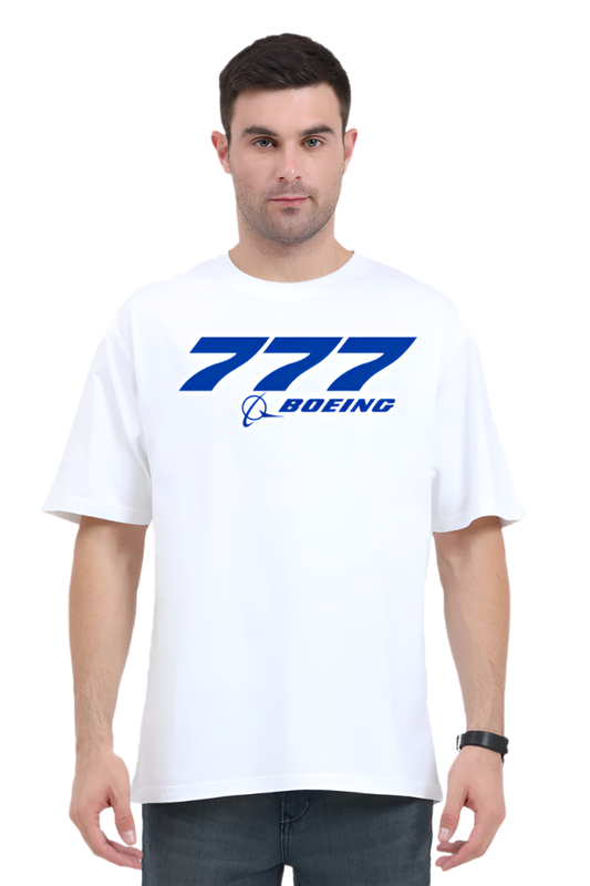 Boeing 777 Logo Print Oversized T-Shirts for Men