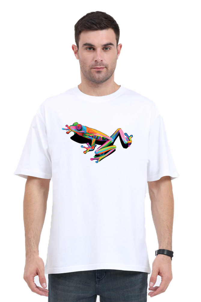 Vibrant Amphibian Men’s Oversized Cotton T-Shirt