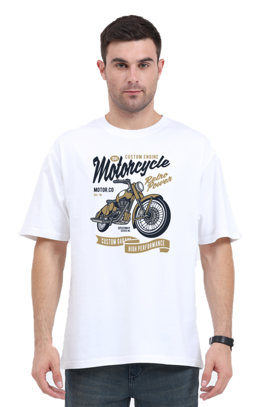 Vintage Motorcycle Print Men’s Oversized T-Shirt