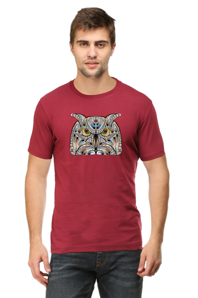 Abstract Owl Men’s Regular Fit Cotton T-Shirt