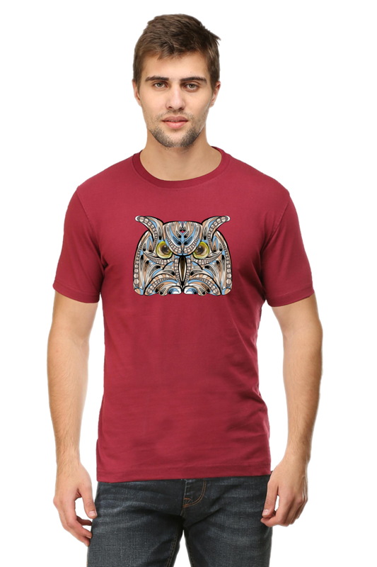 Abstract Owl Men’s Regular Fit Cotton T-Shirt