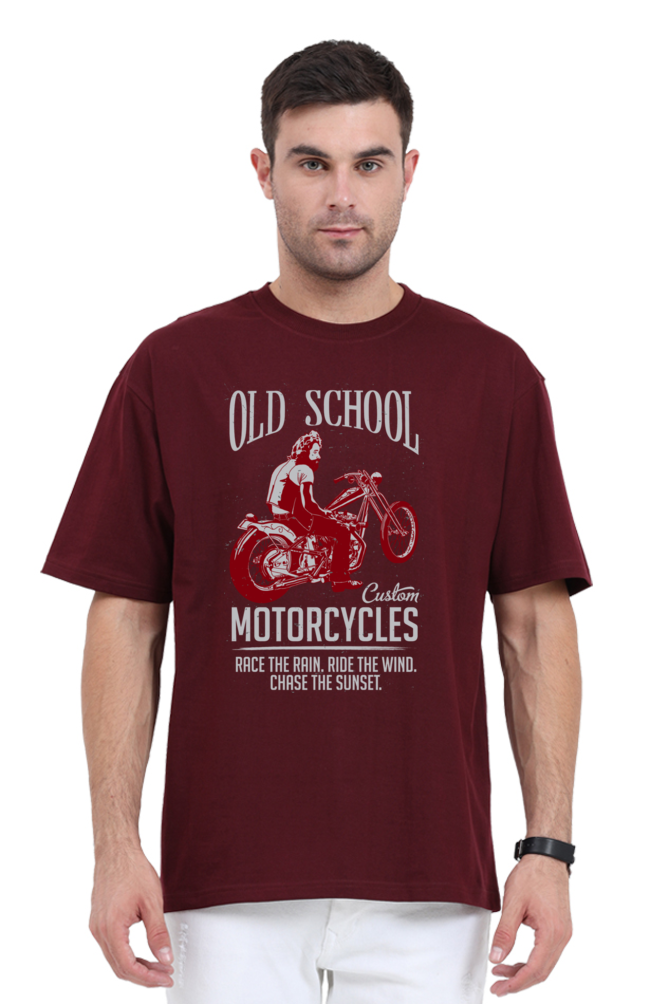 Old School Motorcycles Men’s Oversized T-Shirt