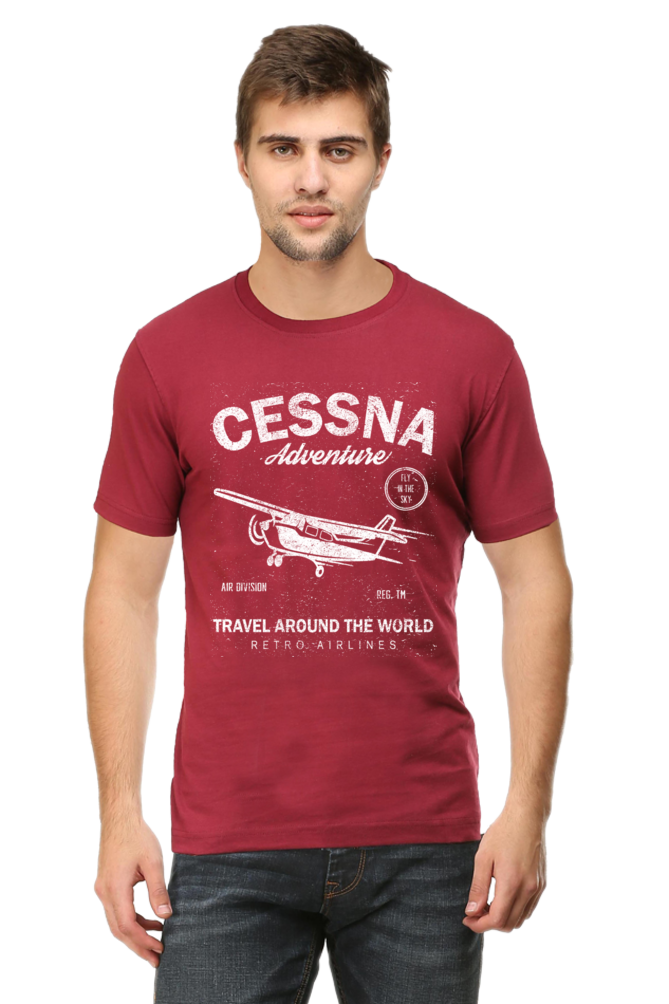 Cessna Adventure - Vintage Aviation Graphic Men's T-Shirt