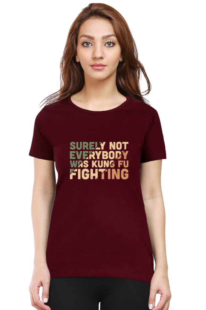 Funny Kungfu Fighting Cotton T Shirt for Women