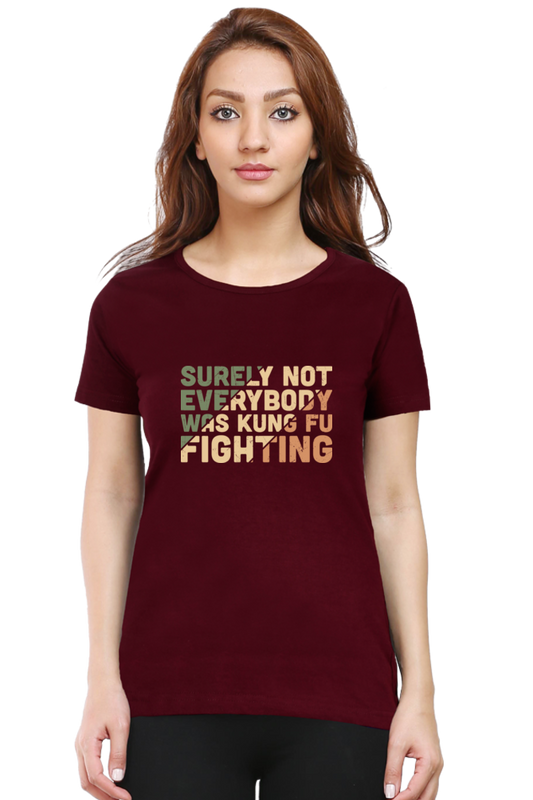 Funny Kungfu Fighting Cotton T Shirt for Women