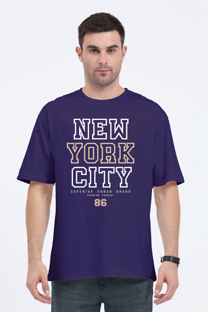 Urban Vibe Men’s Oversized Cotton T-Shirt with New York City Print