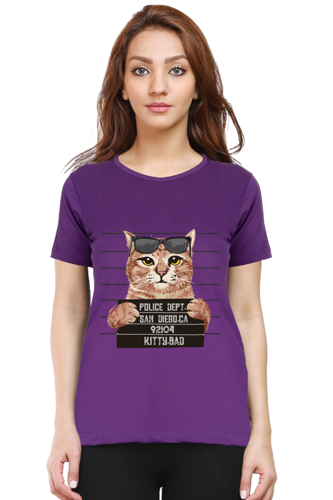 Kitty Bad Cotton Regular Fit Women’s T-Shirt