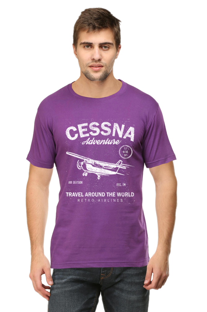 Cessna Adventure - Vintage Aviation Graphic Men's T-Shirt