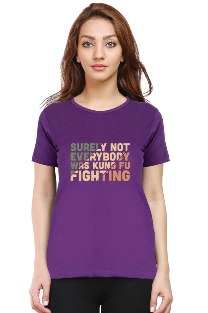 Funny Kungfu Fighting Cotton T Shirt for Women