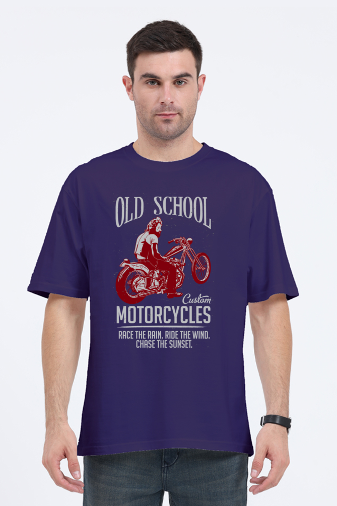 Old School Motorcycles Men’s Oversized T-Shirt