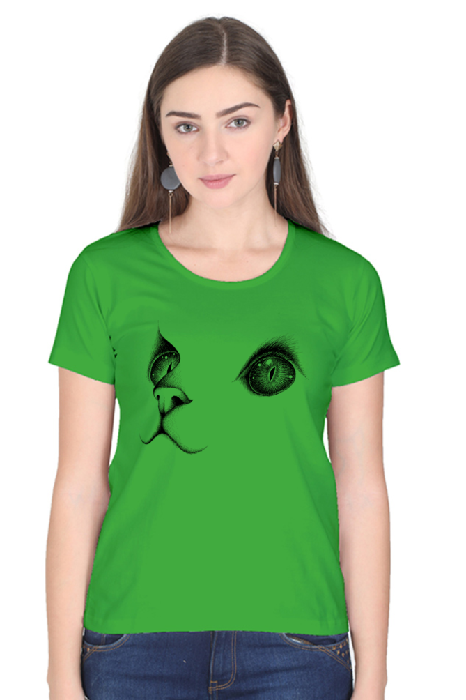 Cute Cat Face Women’s Cotton T-Shirt