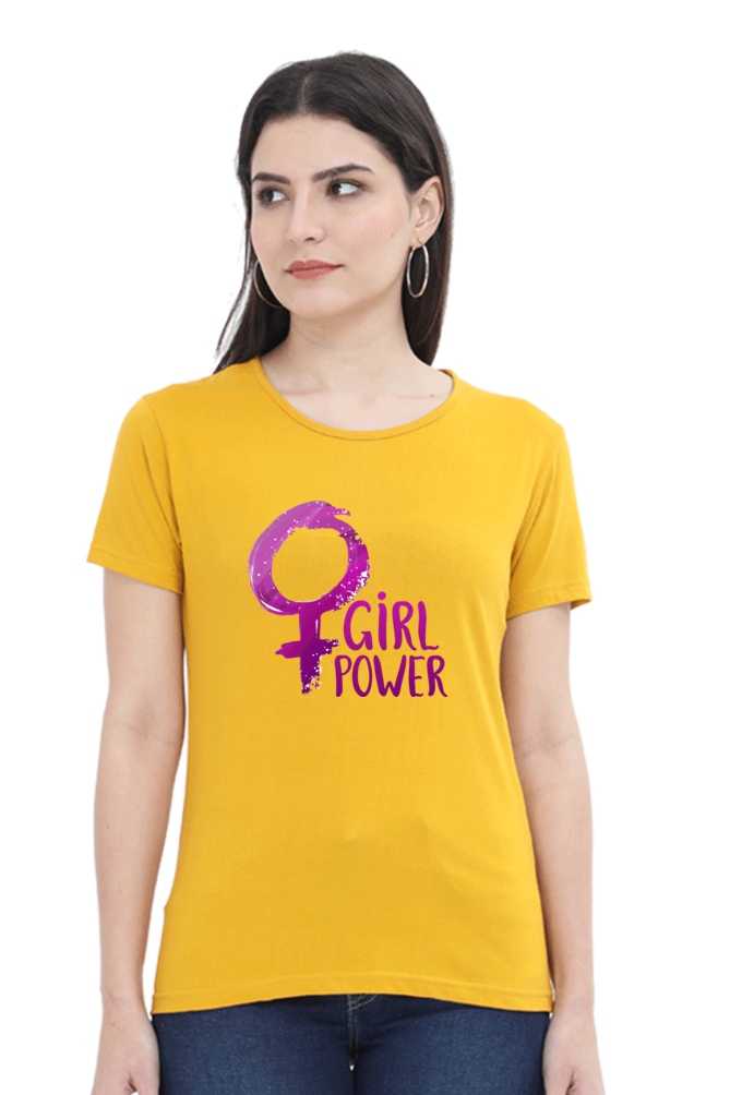 Empowerment Elegance: Cotton ‘Girl Power’ T-Shirt