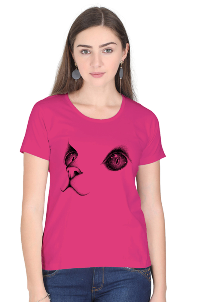 Cute Cat Face Women’s Cotton T-Shirt