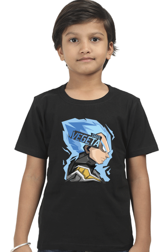 Vegeta Abstract Graphic Style Cotton T-Shirt for Kids