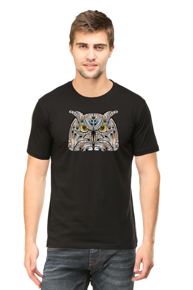 Abstract Owl Men’s Regular Fit Cotton T-Shirt