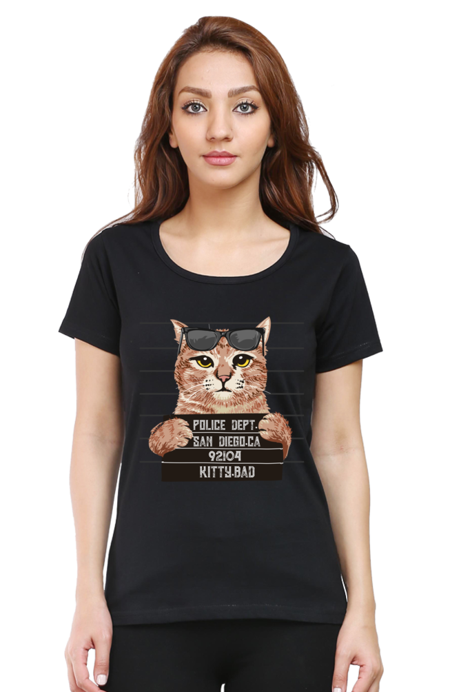 Kitty Bad Cotton Regular Fit Women’s T-Shirt