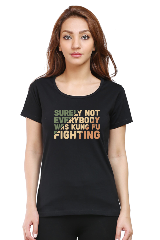 Funny Kungfu Fighting Cotton T Shirt for Women