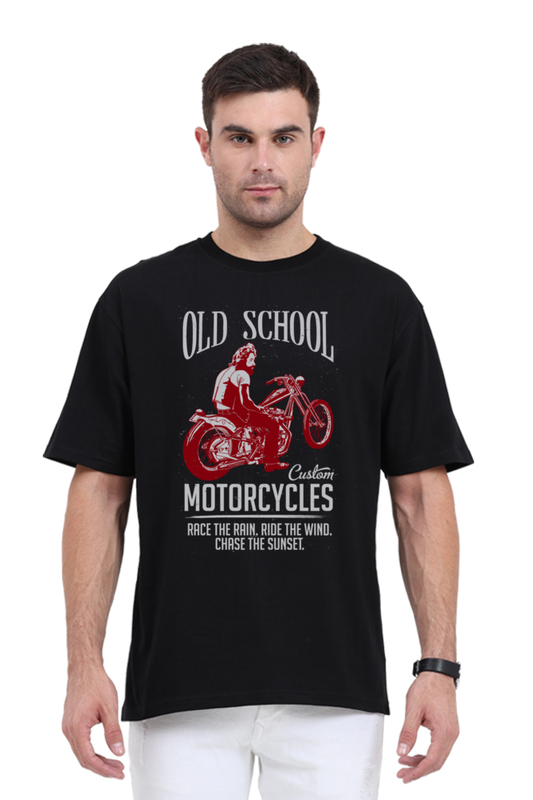 Old School Motorcycles Men’s Oversized T-Shirt