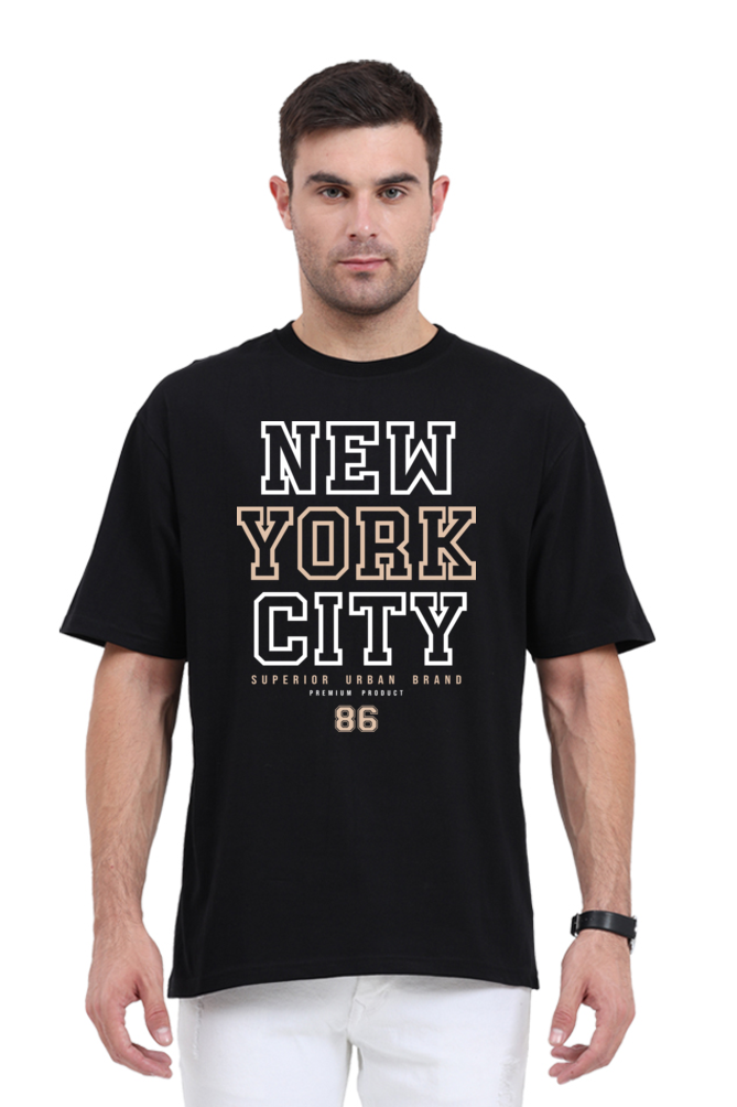 Urban Vibe Men’s Oversized Cotton T-Shirt with New York City Print