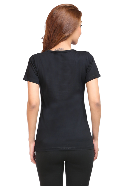 Women’s Regular Fit Half Sleeve T-Shirt with Sarcastic Eye Roll Print