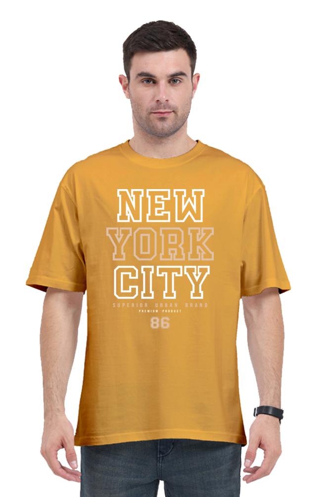 Urban Vibe Men’s Oversized Cotton T-Shirt with New York City Print