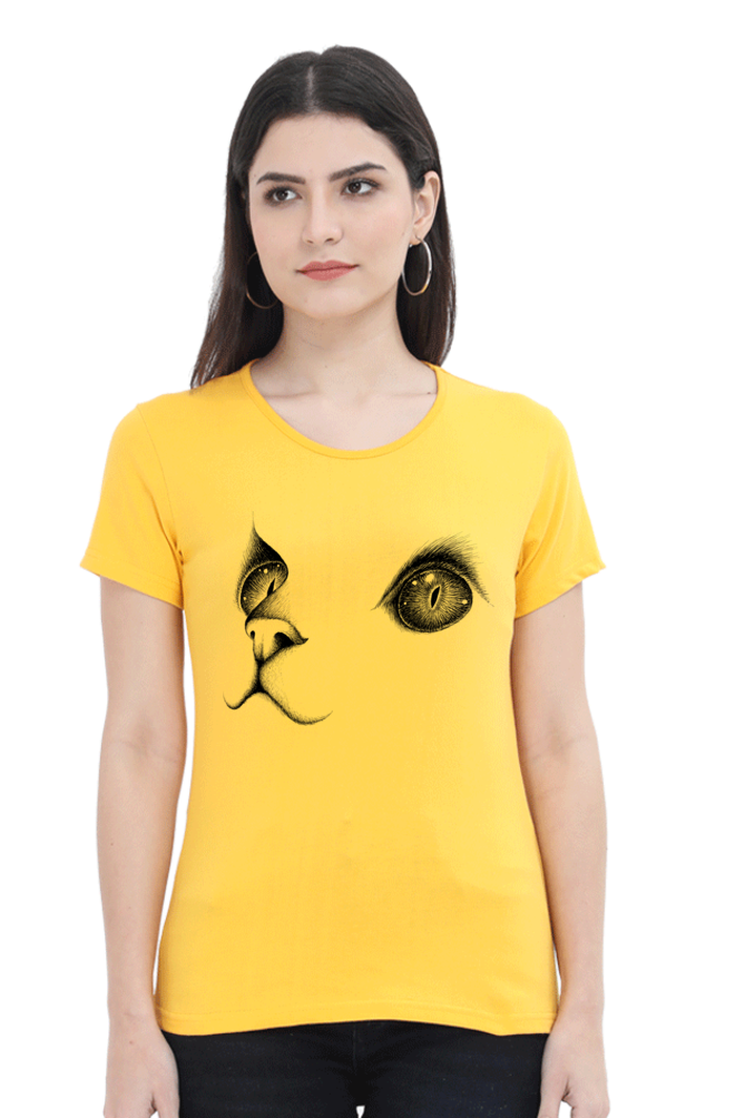 Cute Cat Face Women’s Cotton T-Shirt