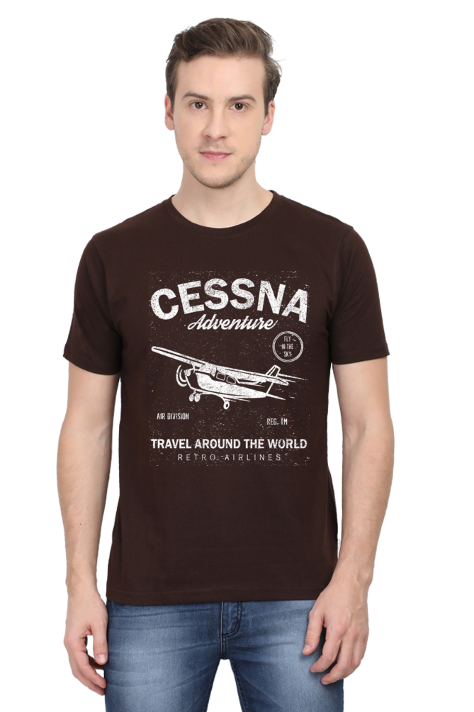 Cessna Adventure - Vintage Aviation Graphic Men's T-Shirt