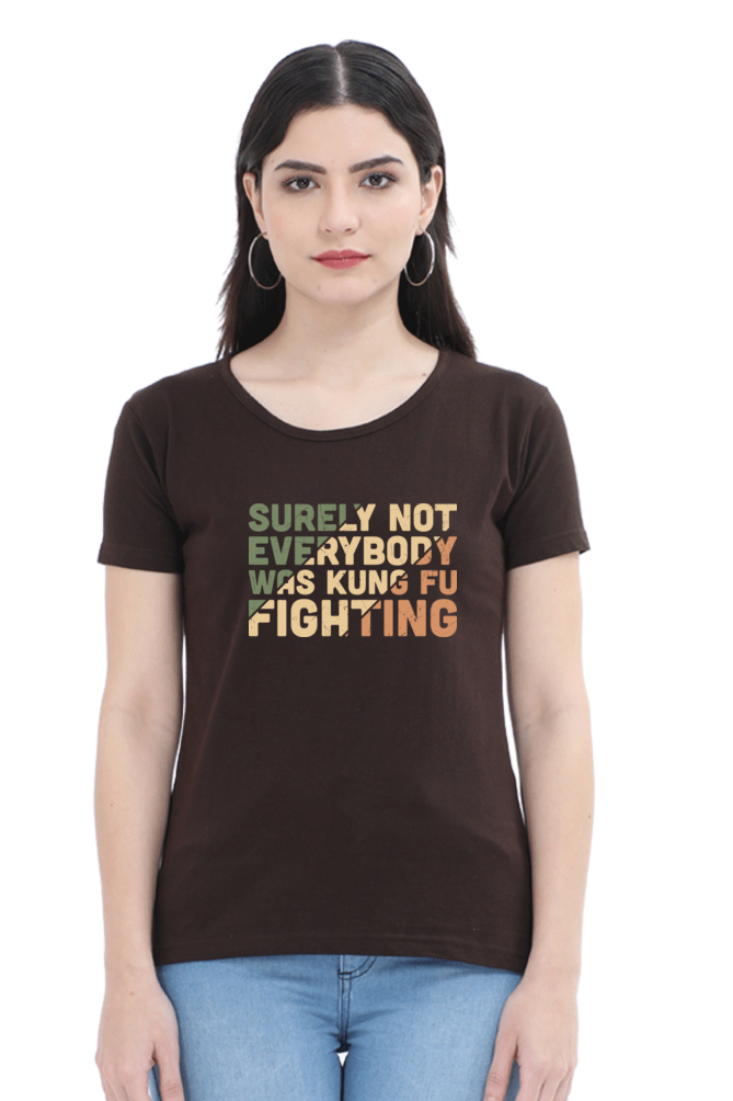 Funny Kungfu Fighting Cotton T Shirt for Women