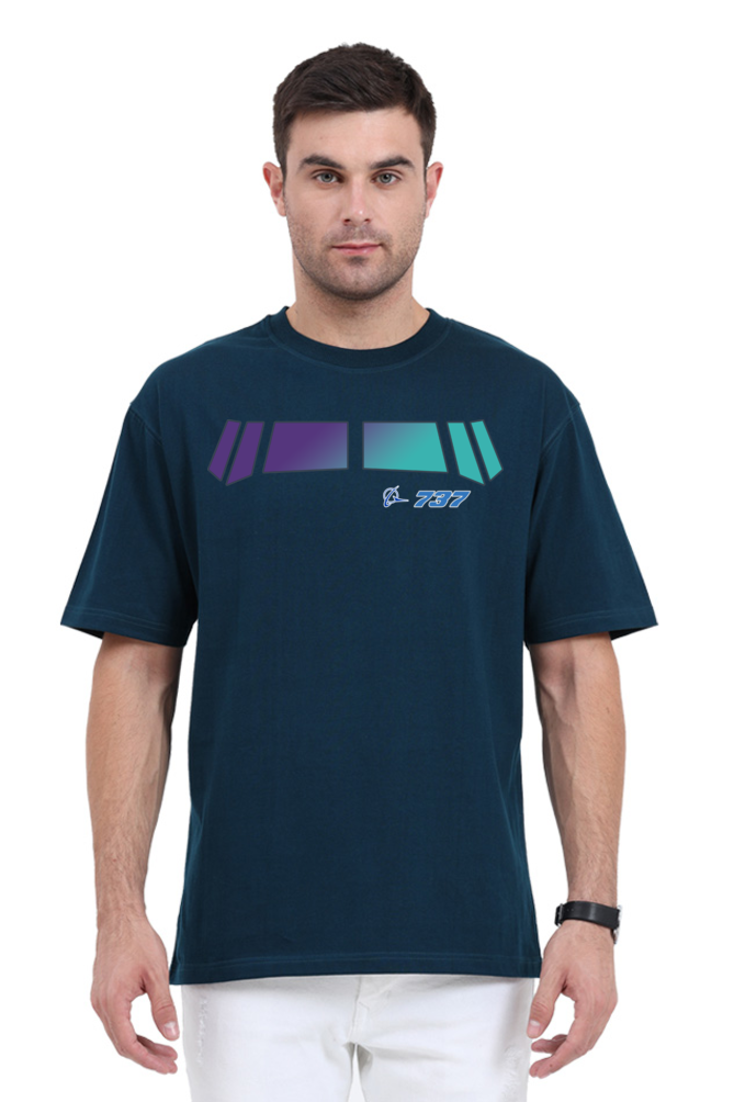 Boeing 737 Cockpit Window Print Men’s Oversized Cotton T-Shirt