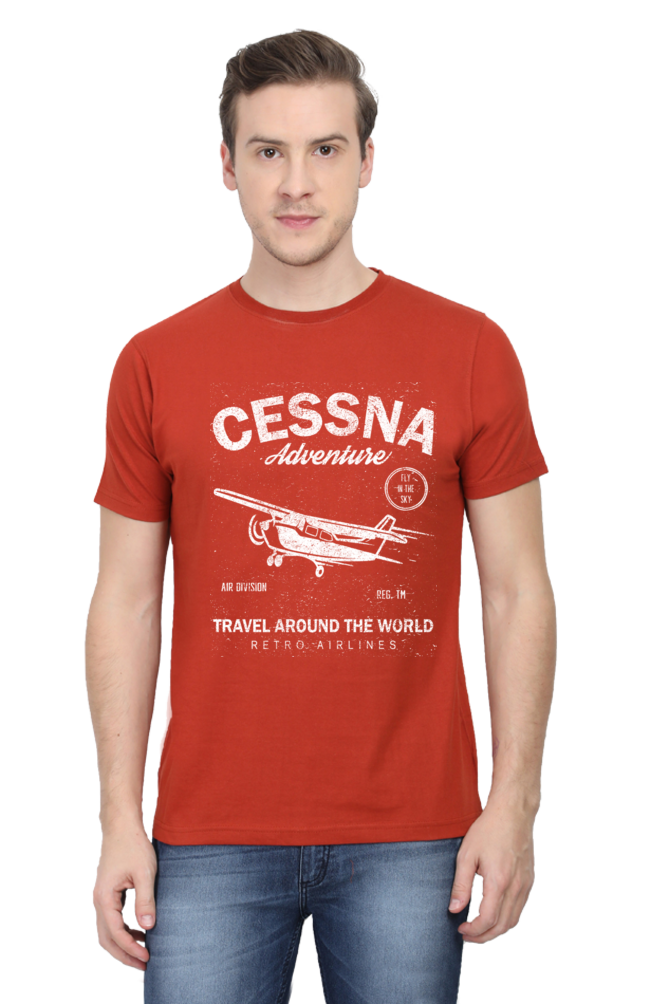 Cessna Adventure - Vintage Aviation Graphic Men's T-Shirt