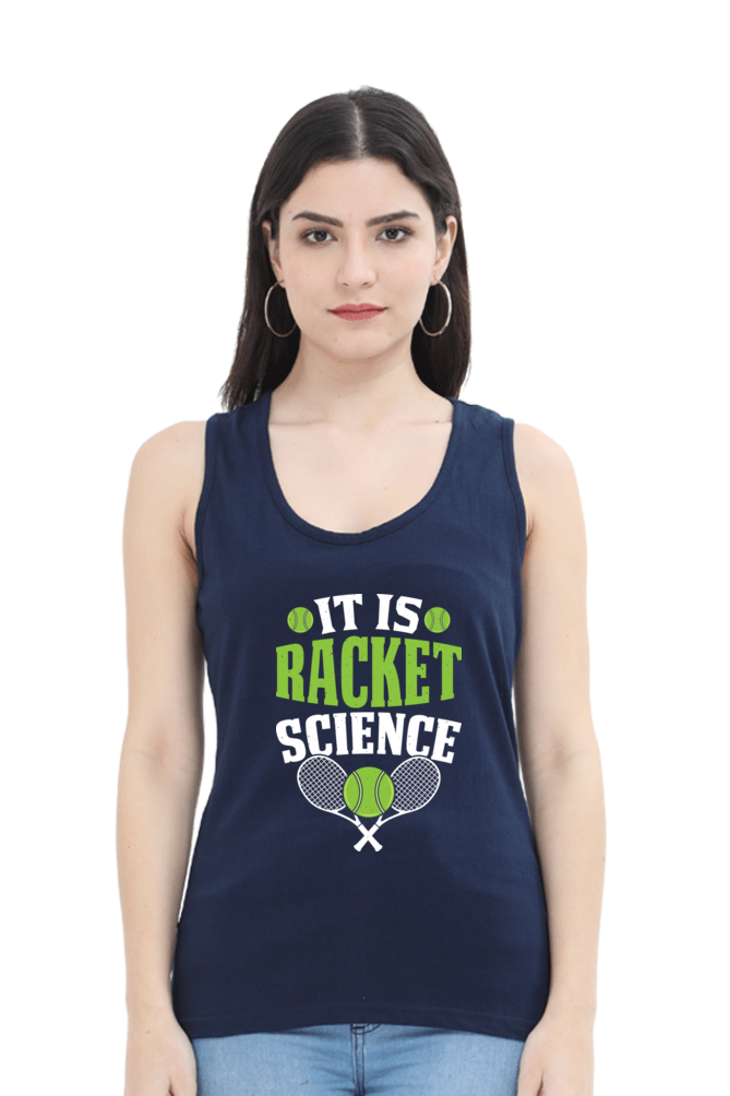 Women’s Black Tennis Humor Tank Top - It Is Racket Science