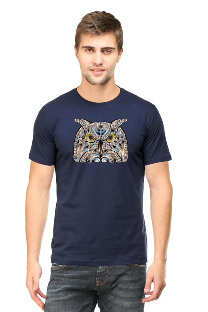 Abstract Owl Men’s Regular Fit Cotton T-Shirt