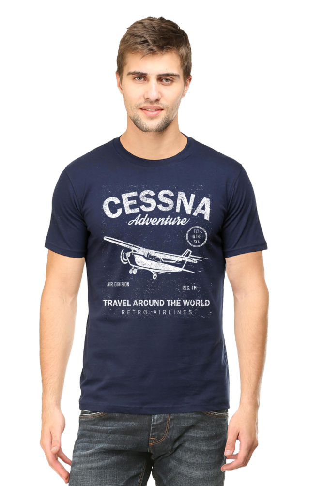 Cessna Adventure - Vintage Aviation Graphic Men's T-Shirt