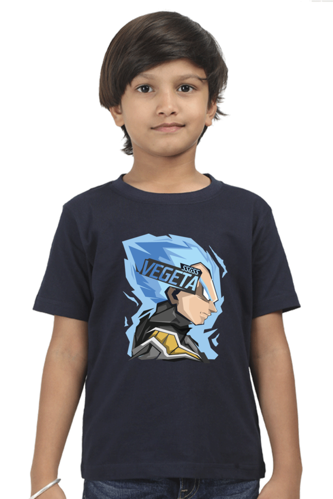 Vegeta Abstract Graphic Style Cotton T-Shirt for Kids