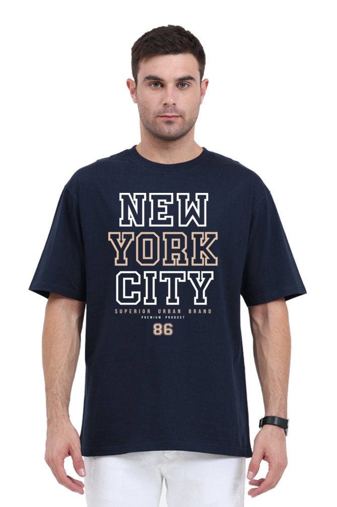 Urban Vibe Men’s Oversized Cotton T-Shirt with New York City Print