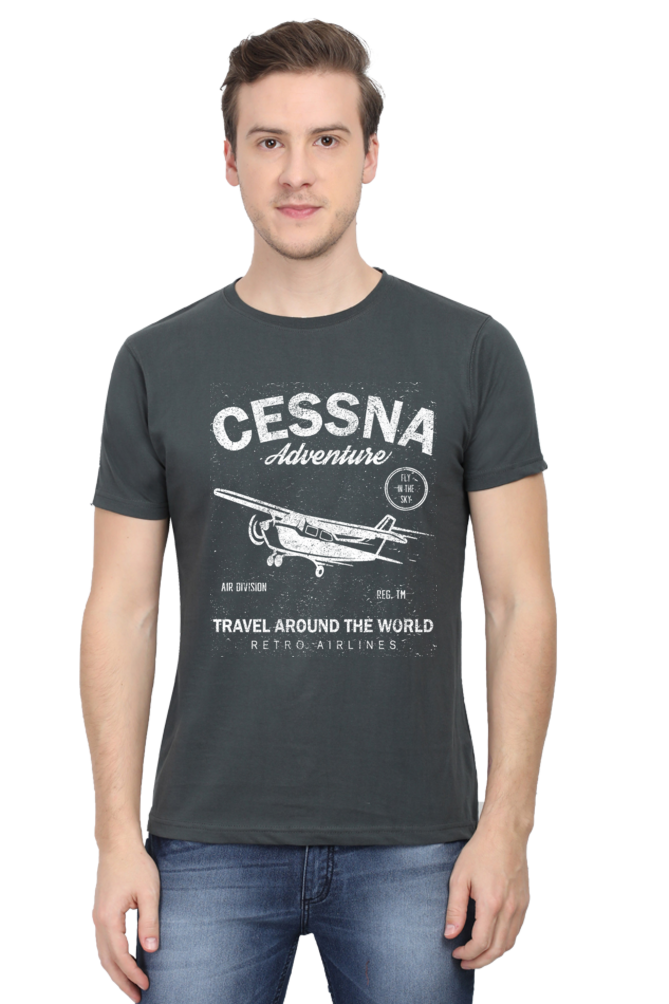 Cessna Adventure - Vintage Aviation Graphic Men's T-Shirt