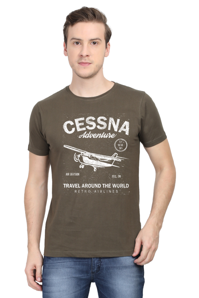 Cessna Adventure - Vintage Aviation Graphic Men's T-Shirt