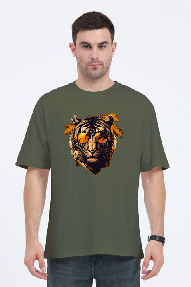 Cool Tiger Men’s Oversized Cotton T-Shirt