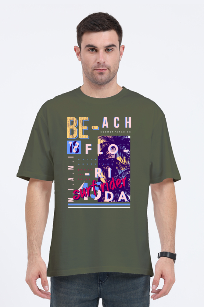 Vibrant Beach Vibe Oversized T-Shirt for Men